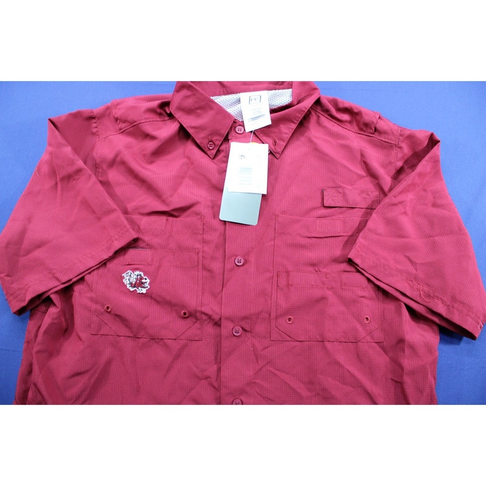 Pro Edge South Carolina University Vented Fishing Shirt Button Up Short Sleeve M